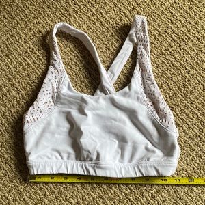 alo yoga white sports bra
